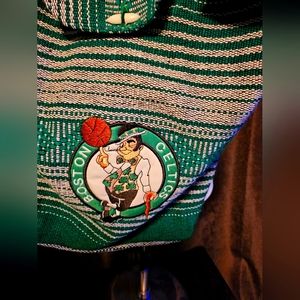 Boston Celtic woven cotton backpack.